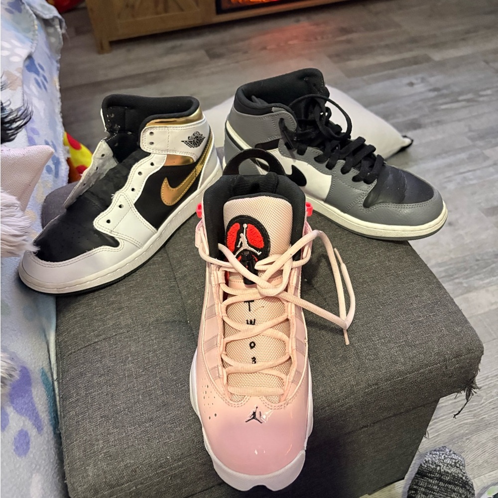 Women's Black and Gold Athletic Shoes